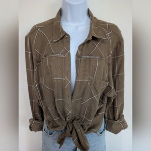 Shyanne Olive Plaid Button-Down Shirt